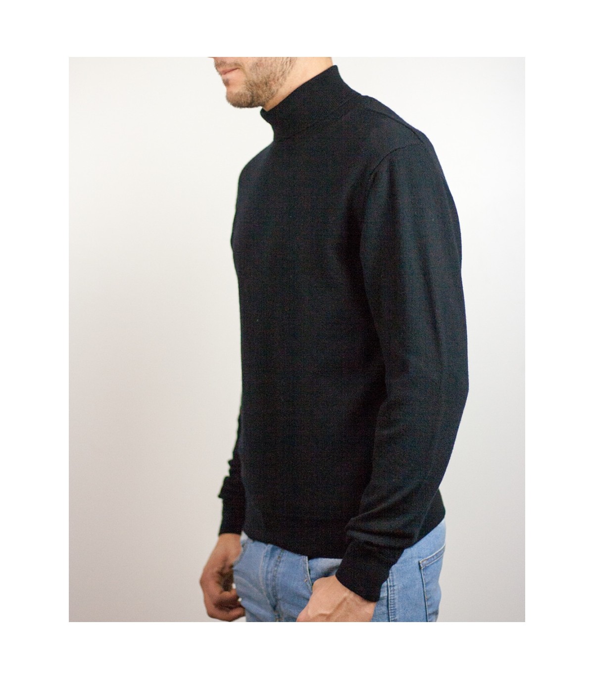 JERSEY CISNE 100% LANA EXTRAFINA NEGRO