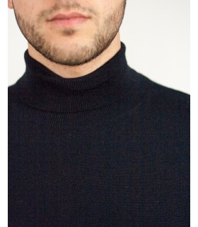 TURTLE NECK EXTRAFINE WOOL BLACK