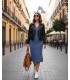 VESTIDO PICO CON CASHMERE AZUL