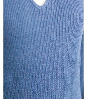 VESTIDO PICO CON CASHMERE AZUL