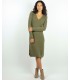 VESTIDO PICO CON CASHMERE VERDE OLIVA