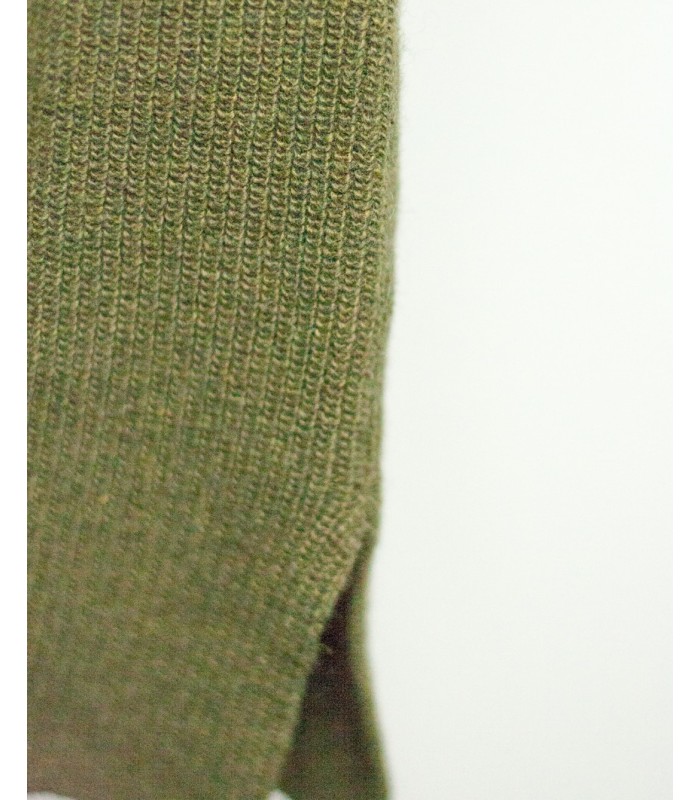 VESTIDO PICO CON CASHMERE VERDE OLIVA