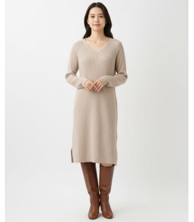 VESTIDO PICO CON CASHMERE BEIGE