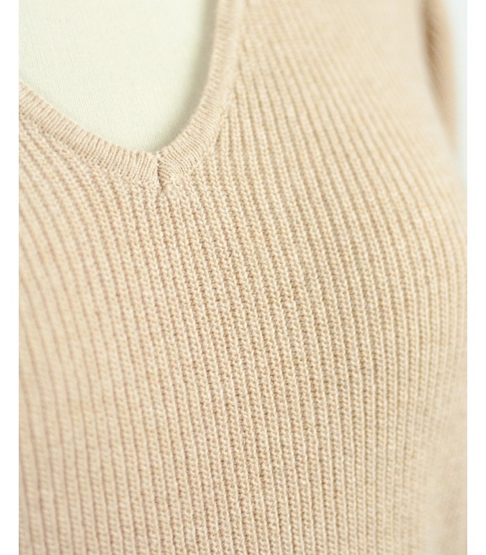 VESTIDO PICO CON CASHMERE BEIGE