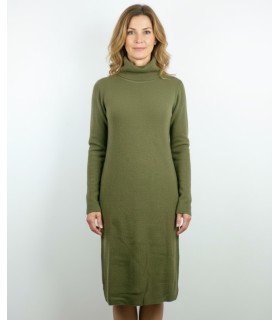 TURTLENECK DRESS WITH CASHMERE OLIVE