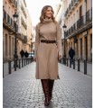 VESTIDO CISNE CON CASHMERE BEIGE
