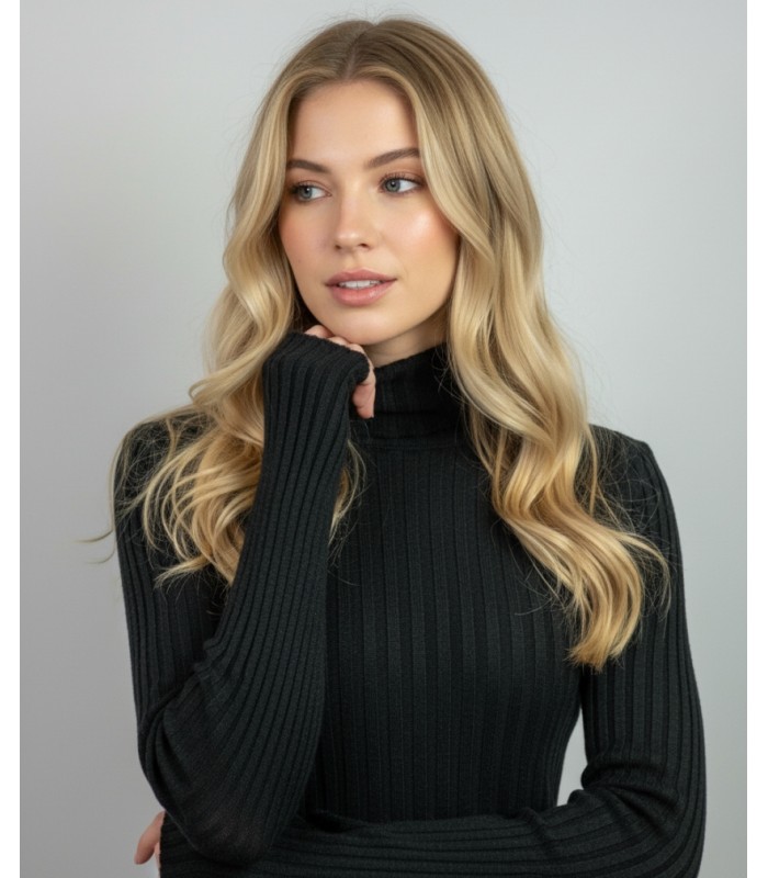 RIBBED TURTLENECK SWEATER BLACK