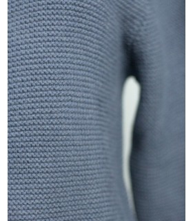 CARDIGAN LINKS GRIS CLARO CON CONTRASTES