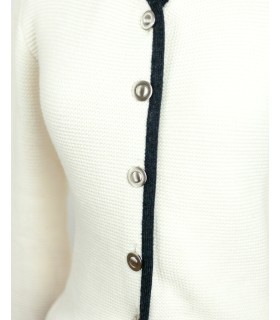 CARDIGAN LINKS BLANCO CON CONTRASTES