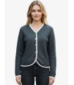 CARDIGAN LINKS GRIS OSCURO CON CONTRASTES