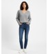 PURL KNIT V-NECK SWEATER GREY
