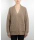 CHAQUETA LARGA PUNTO PERLADO BEIGE