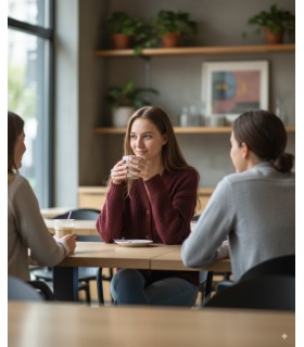 CHAQUETA LARGA PUNTO PERLADO GRANATE