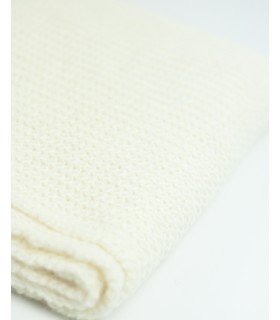 PURL KNIT SCARF WHITE