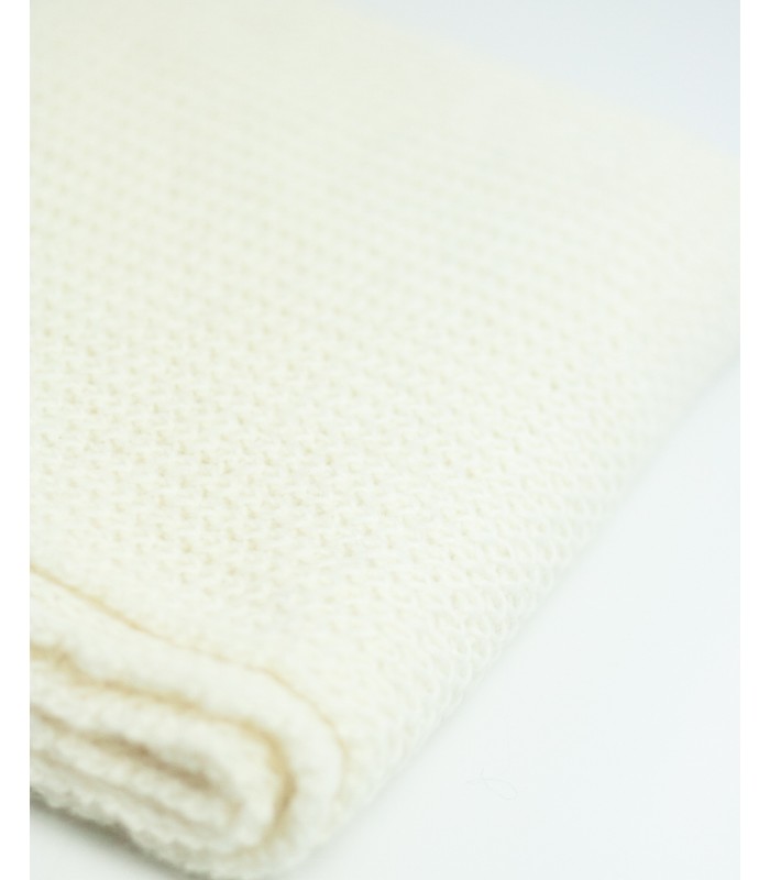 PURL KNIT SCARF WHITE