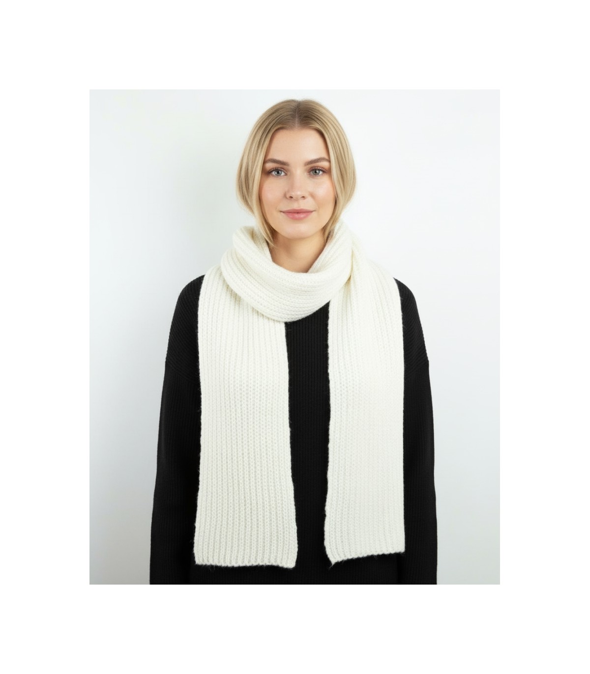 BUFANDA PUNTO PERLADO BLANCO