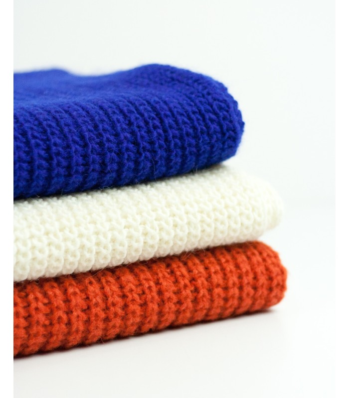PURL KNIT SCARF WHITE