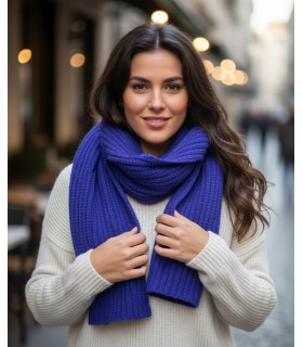 BUFANDA PUNTO PERLADO AZUL TINTA