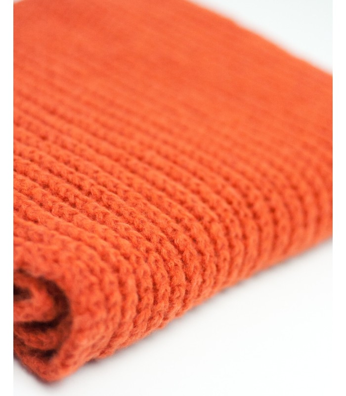 PURL KNIT SCARF ORANGE