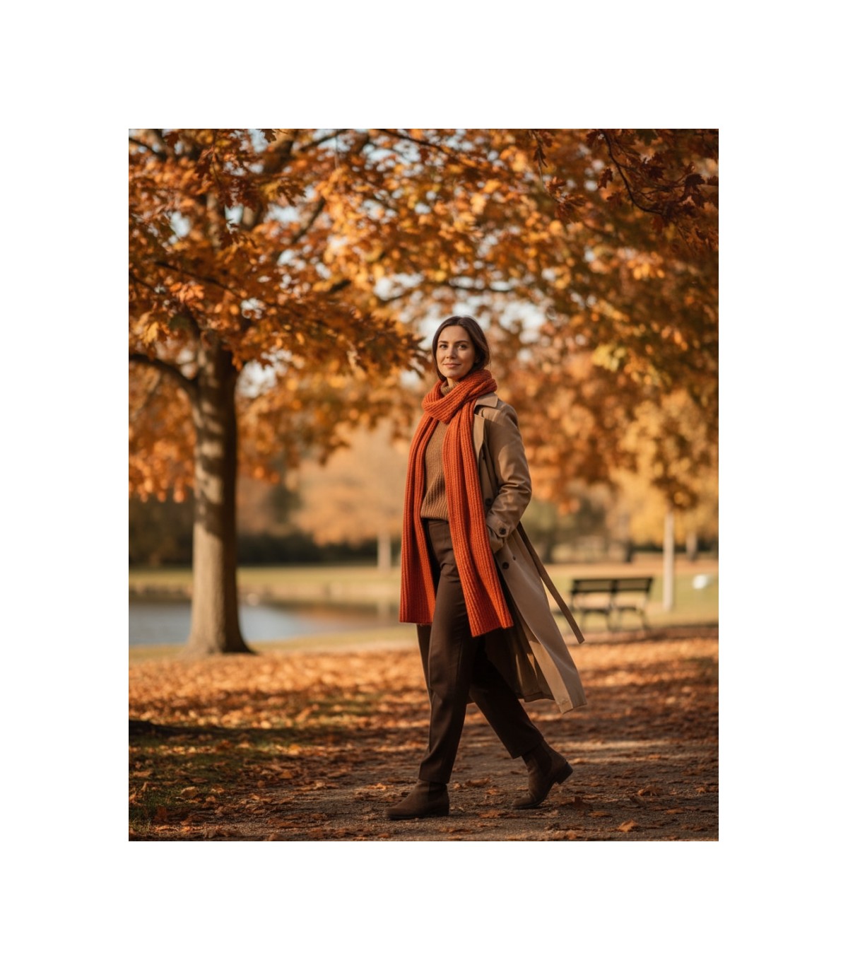 BUFANDA PUNTO PERLADO NARANJA