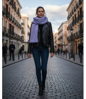 PURL KNIT SCARF LAVENDER