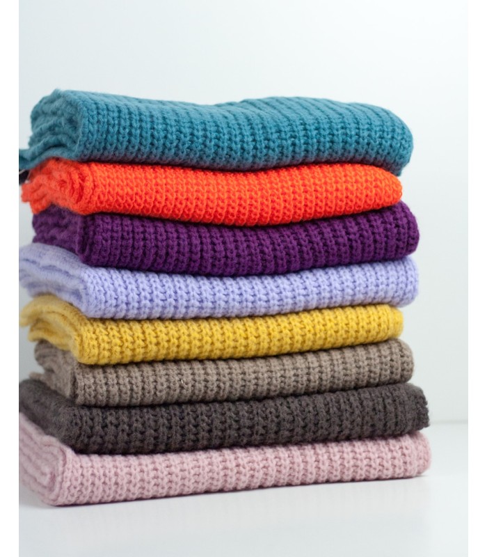 PURL KNIT SCARF LAVENDER