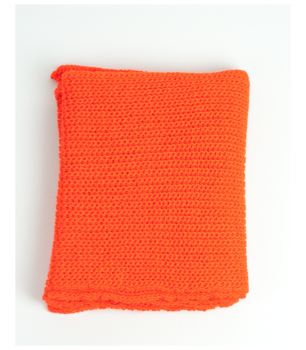 PURL KNIT SCARF ORANGE