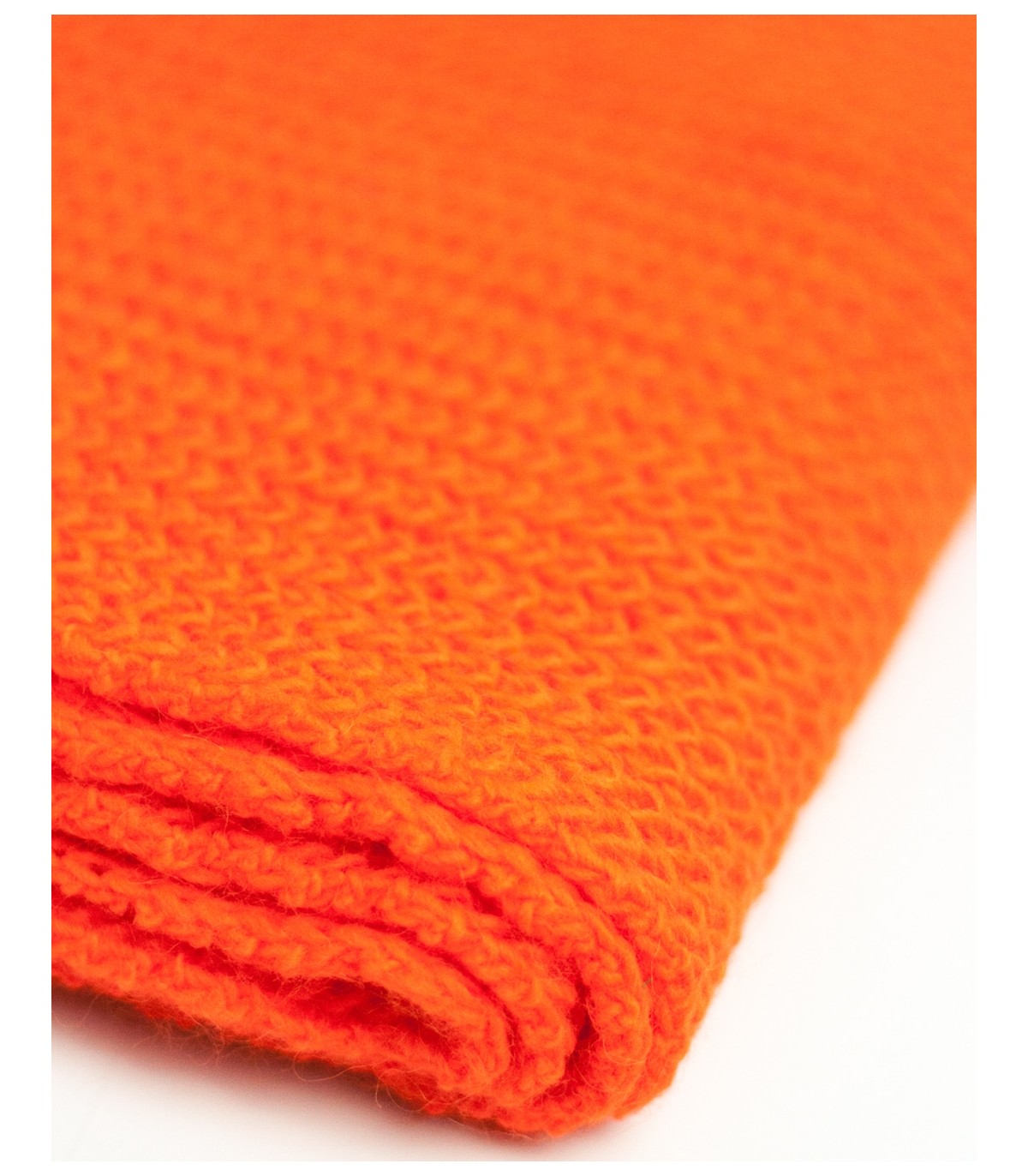 PURL KNIT SCARF ORANGE