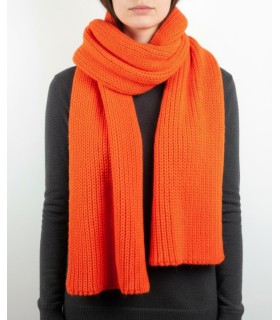 PURL KNIT SCARF ORANGE