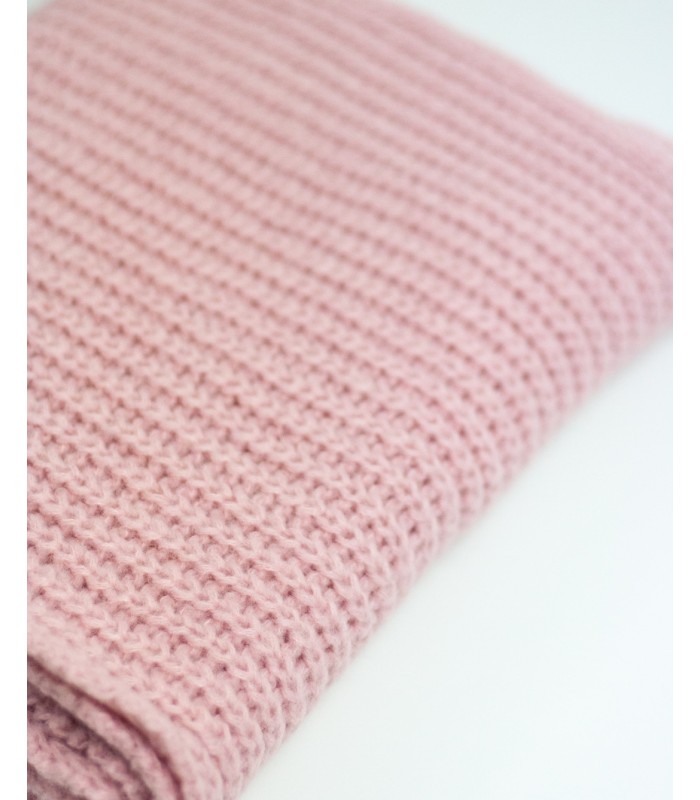 PURL KNIT SCARF PINK