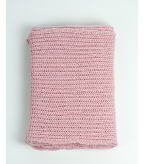 PURL KNIT SCARF PINK