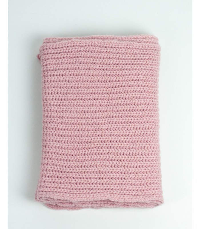 PURL KNIT SCARF PINK