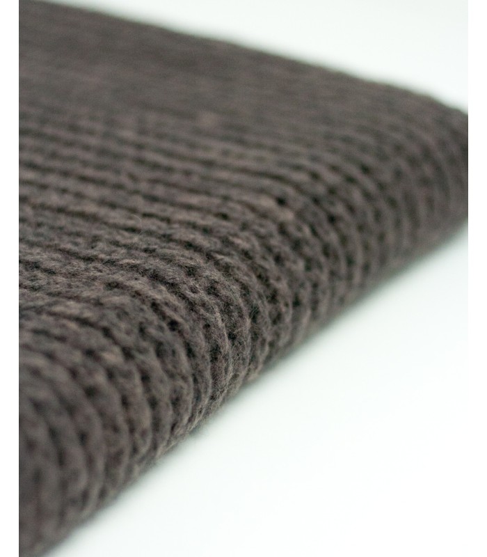 PURL KNIT SCARF BROWN