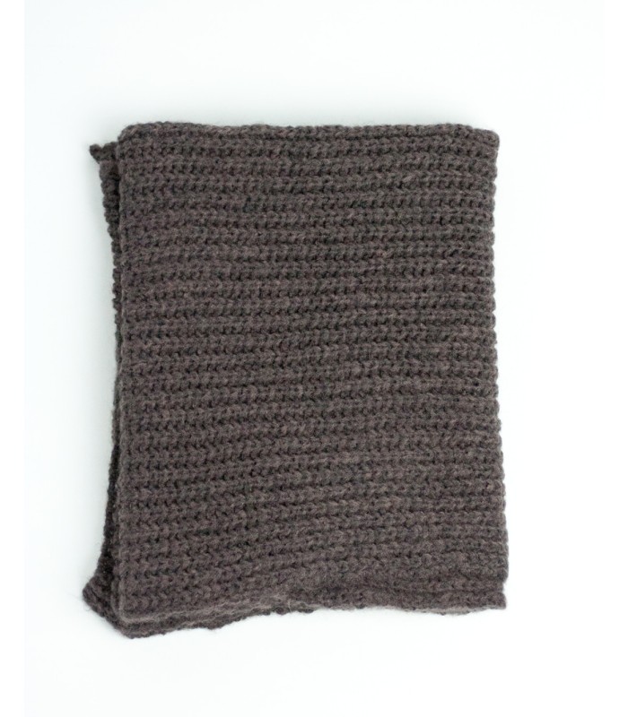 PURL KNIT SCARF BROWN