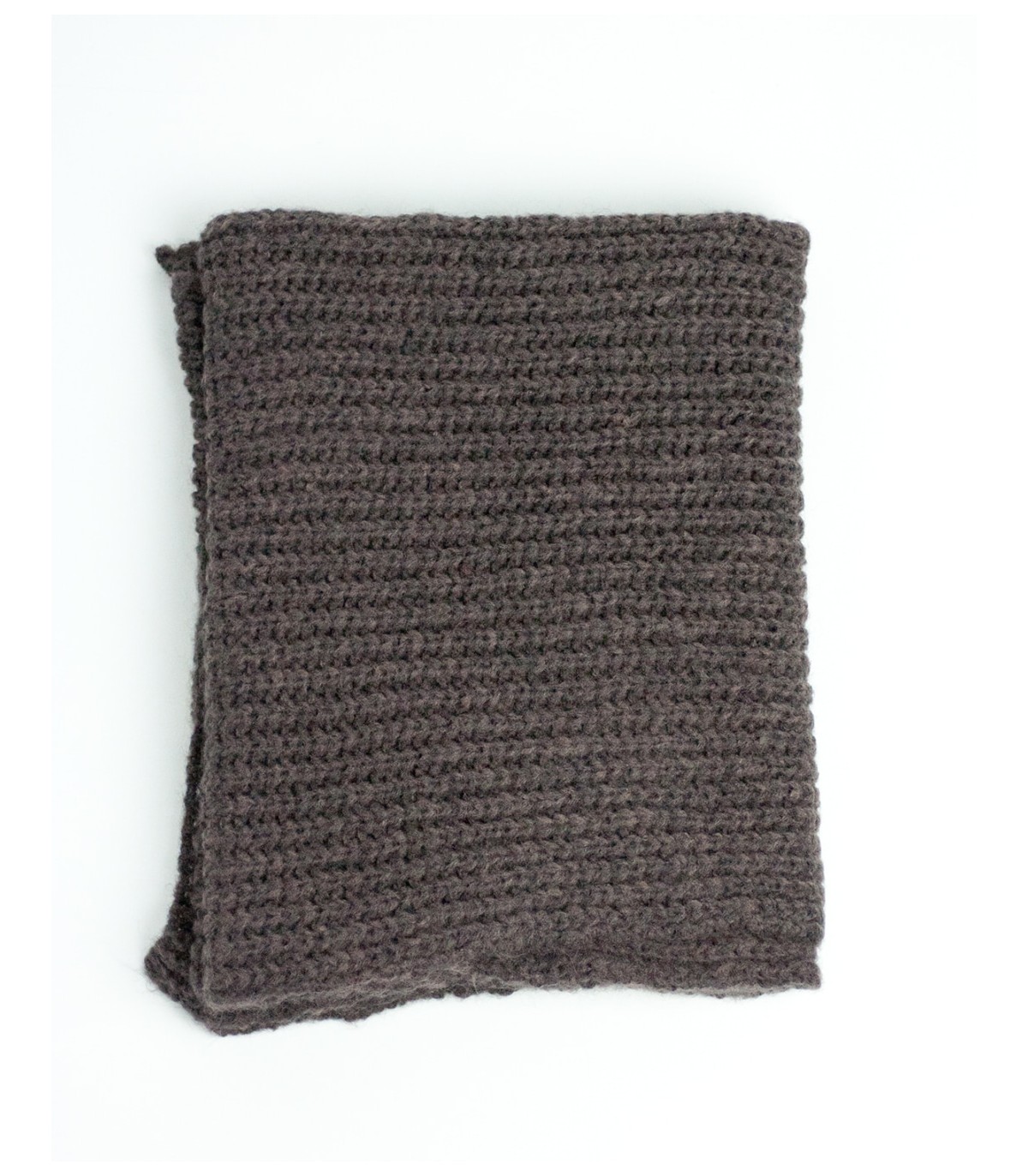 PURL KNIT SCARF BROWN