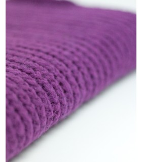PURL KNIT SCARF PURPLE