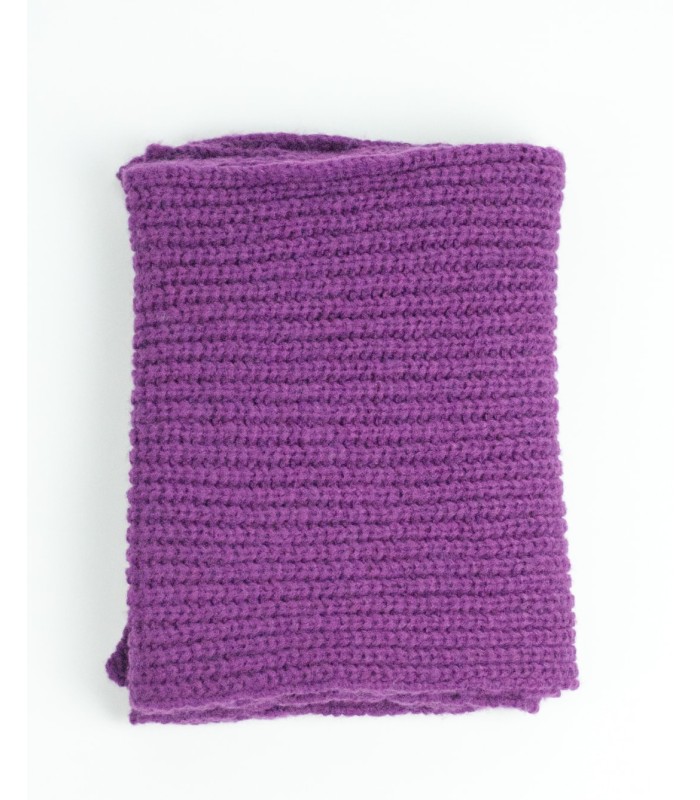 PURL KNIT SCARF PURPLE