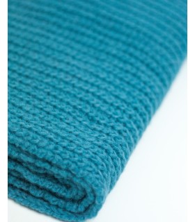 PURL KNIT SCARF TURQUOISE