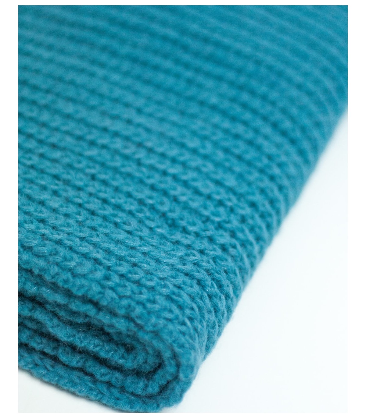 PURL KNIT SCARF TURQUOISE