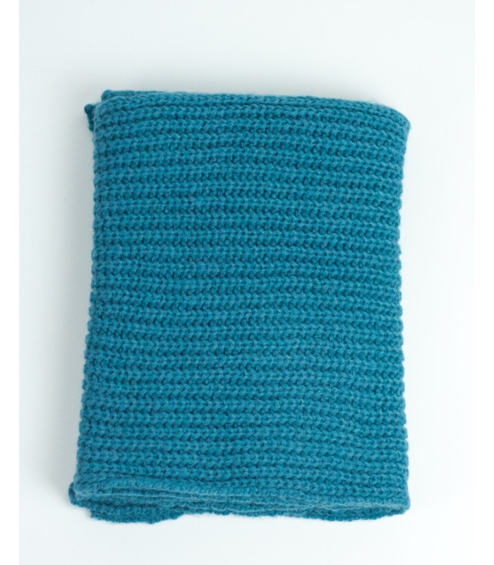 PURL KNIT SCARF TURQUOISE