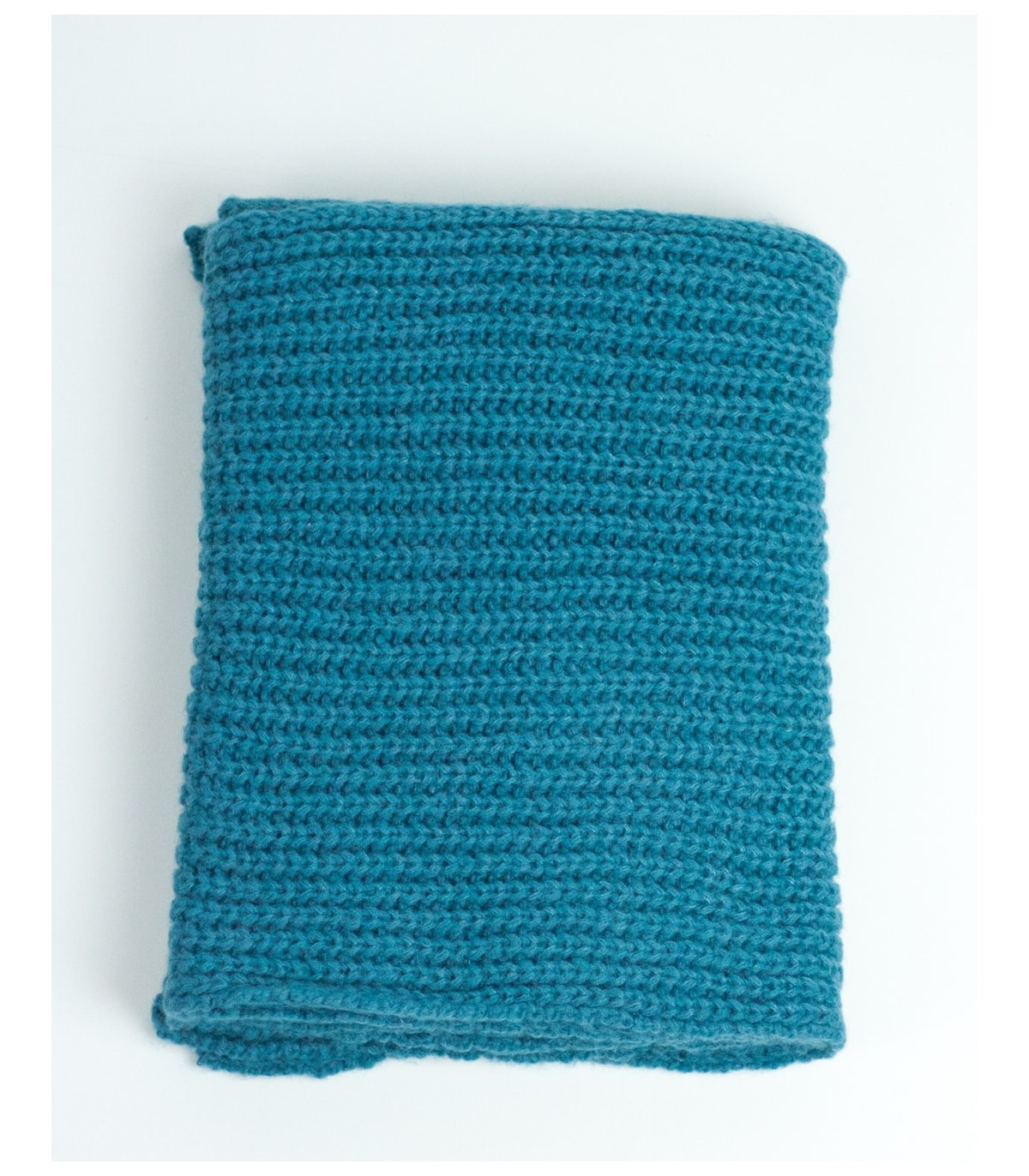 PURL KNIT SCARF TURQUOISE