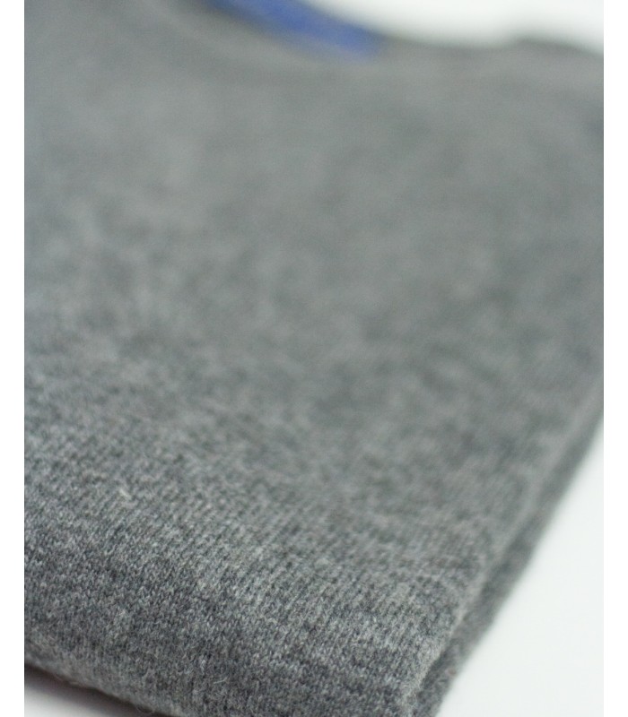 ROUND NECK SWEATER CASHMERE BLEND DARK GREY