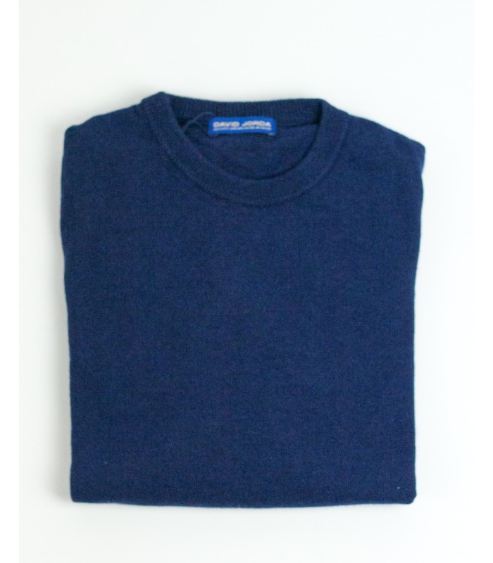 SUETER REDONDO MEZCLA CASHMERE AZUL MARINO