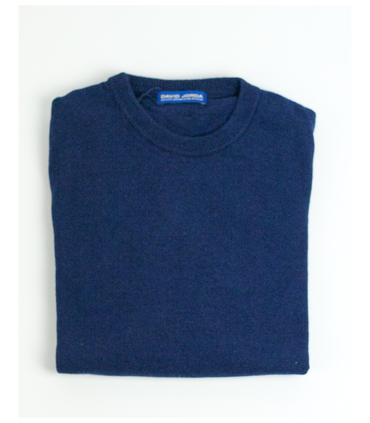ROUND NECK SWEATER CASHMERE BLEND NAVY BLUE