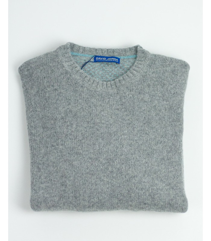 SUETER GRUESO REDONDO MEZCLA LAMBSWOOL GRIS