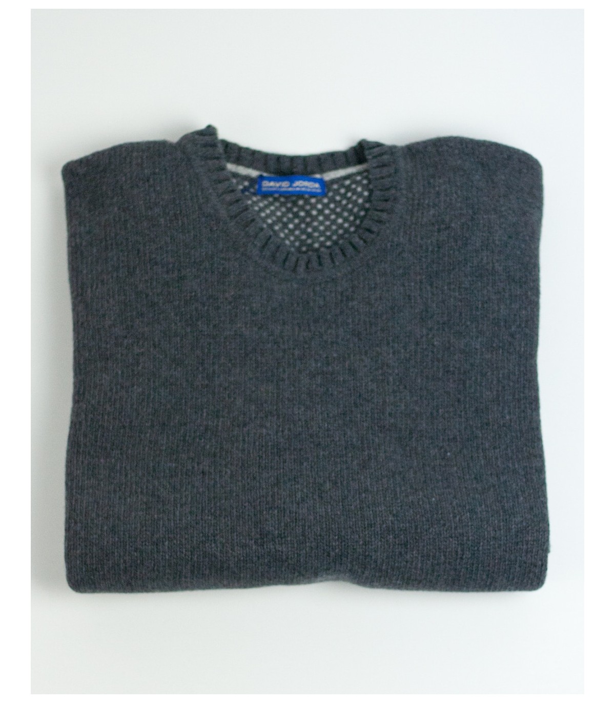 SUETER GRUESO REDONDO MEZCLA LAMBSWOOL GRIS OSCURO