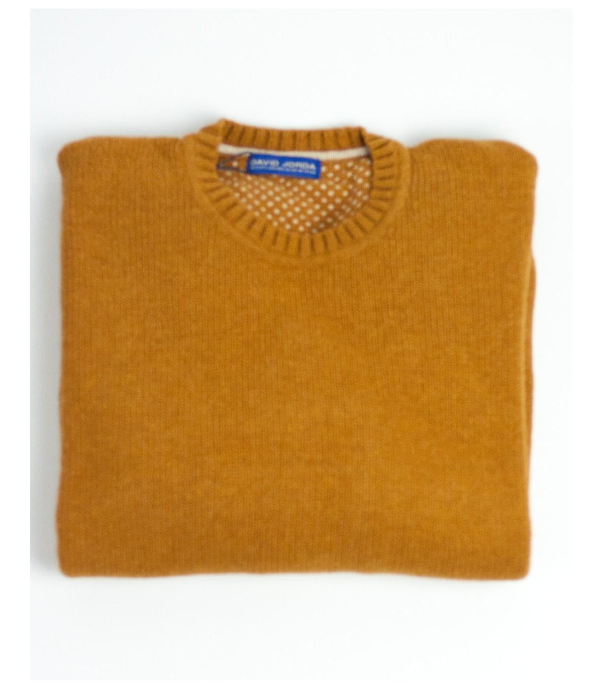 SUETER GRUESO REDONDO MEZCLA LAMBSWOOL MOSTAZA