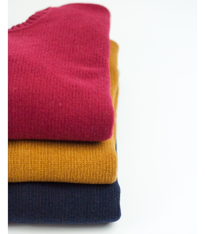 SUETER GRUESO REDONDO MEZCLA LAMBSWOOL MOSTAZA