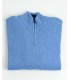 LAMBSWOOL BLEND ZIP SWEATER BLUE