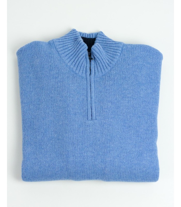 SUETER GRUESO CREMALLERA MEZCLA LAMBSWOOL AZUL
